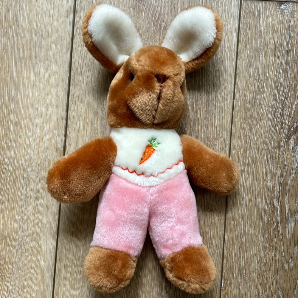 Vintage 1982 Gund Plush Bunnikins Bunny Rabbit Pink